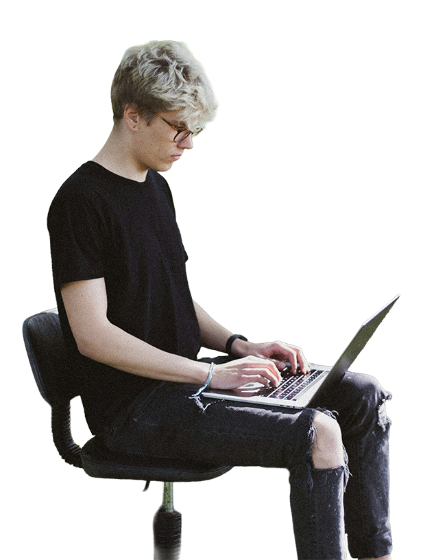 Teen on laptop