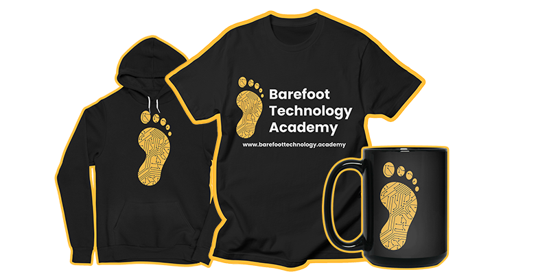 Barefoot Technology Academy merchandise supporting scholarship fund