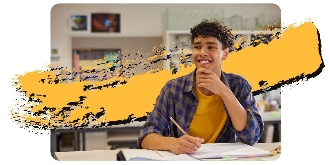 Student earning college credits through dual enrollment